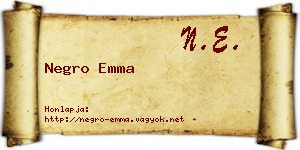 Negro Emma névjegykártya